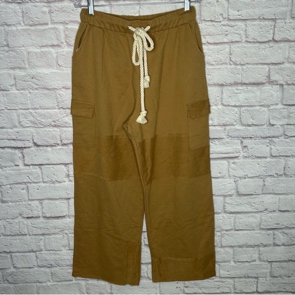 Time After Time Mustard Rope Tie Wide Leg Sweatpants - Picture 4 of 14